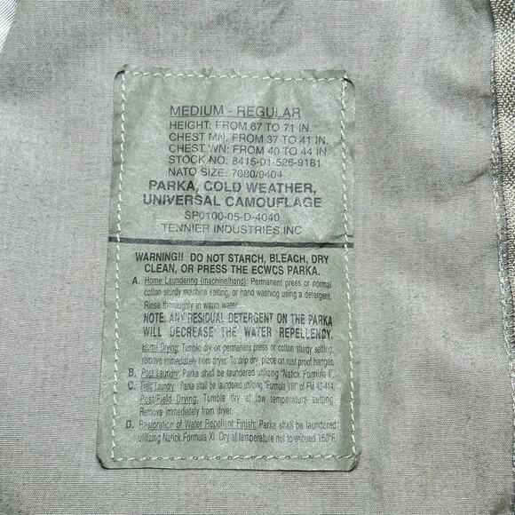 Camouflage Military Parka Jacket Camo Coat Nylon Hooded Cold Weather Medium - Picture 9 of 13